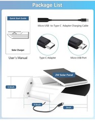Low-Power Camera Solar Charging Mount, Solar Panel Sun Rain Shield Cover NEW