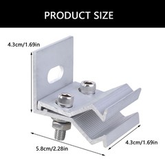 Pack of 4 Sturdy Aluminium Clamps Accessory for Solar and Photovoltaic Roofs
