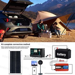6000W 100A 110V Solar Panel Kit Complete Solar Power Generator Home Grid Syste