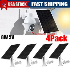 4 Pack Solar Panel for Ring Spotlight Camera/Stick Up Cam Battery Charger Output