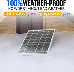 Solar Panel Kit 50W 24V, Intelligent Waterproof 10A PWM Controller, Home Outd…