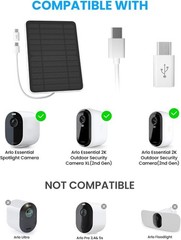 Solar Panel Charger Arlo Essential Camera 5W IP65 Waterproof 10ft Cable 3 Pack