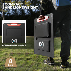 [PORTABLE POWER STATION+FOLDABLE SOLAR PANEL]Camping Solar Generator w/LED Light