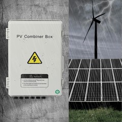 6-String Solar PV Combiner Box New 15A Circuit Breaker For Solar Panel System
