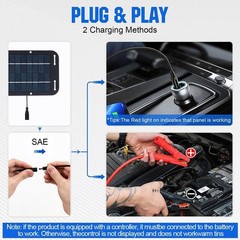 30W Solar Panel 12V Trickle Charger Battery Kit Maintainer Boat Car RV US
