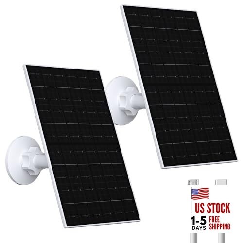 7W Solar Panel Compatible with Eufycam, USB-C Solar Charger for 5V 7W – 2 Pack