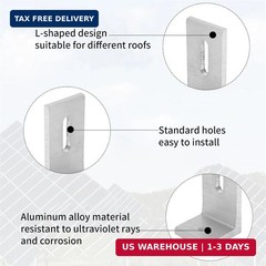 L Foot Solar Mount,Aluminum Alloy Photovoltaic Solar Panel Mounting L Brackets f