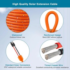 Solar Panel Extension Cable 50FT – MOOKEERF 10AWG+14AWG Solar Wire with Female &