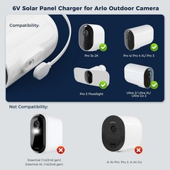 Solar Panel Charger for Arlo Pro 5s 2K/ Pro 4/ Pro 3/ Pro 3 floodlight/Ultra