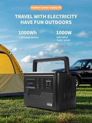 1000W Power Station – 1000Wh, 220V AC Outlet, Camping/RV, Emergency Use