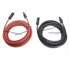30Ft 10AWG Black + Red Solar Panel Extension Cable Wire Connector