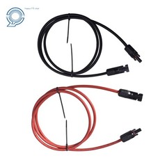 12AWG 1 Pair 5ft (1.524m) Black + Red Solar Panel Extension Cable Wire Connector