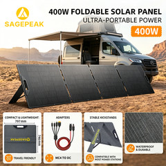 400W Portable Solar Panel for Power Station RV Camping 48V Solar Charger Bag