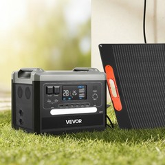 VEVOR Portable Power Station Solar Generator 2400W 2160Wh with 200W Solar Panel