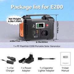 Flashfish E200 Portable Solar Generator 40800mAh 200W Power Station Outdoor Camp