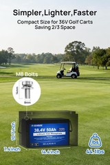 36V 50Ah Lithium Golf Cart Bluetooth Battery Smart Monitor Trolling Motor RV