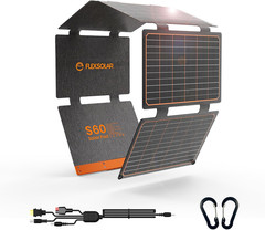 60W Foldable Solar Panel, Portable Solar Charger with USB-C/USB-A QC3.0/DC 20-28
