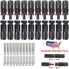 10-200 Pairs Solar Panel Cable Wire Connector Kit Male Female Waterproof Adapter