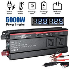 200W Foldable Solar Panel with Controller & 5000W Power Inverter Kit For Camping