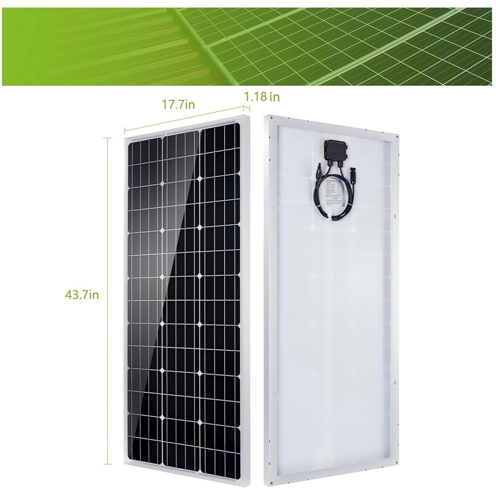 100W Monocrystalline Solar Panel Kit + Charge Controller