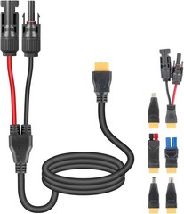 6-in-1 Solar Panel Connector Cable Kit, 14AWG Heavy-Duty Weatherproof Extensi…