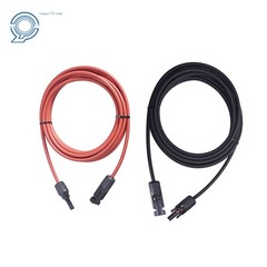 1 Pair 10ft Black and Red Solar Panel Extension Cable Wire Connector 12AWG
