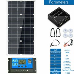 eSOLAR-100W 12V Mono Flexible Solar Panel W/20A Controller For Car Phone Charge