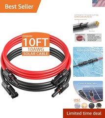10AWG Solar Extension Cable with Pair of Connectors Solar Panel Adaptor Kit T…