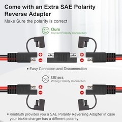 SAE Extension Cable 10AWG 75FT Quick Disconnect Tinned Copper Wire with SAE