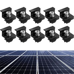 Solar Panel End Clamp Aluminum 30mm/35mm Mounting Kit for Metal Roof Tin Roof