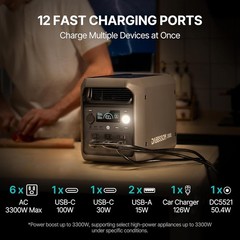 Dabbsson Power Station 2048Wh 2200W Solar Generator w/ 120W Foldable Solar Panel