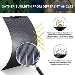 ALLPOWERS Flexible Solar Panel Charger 200W 32V IP68 Mono For Generator Outdoor