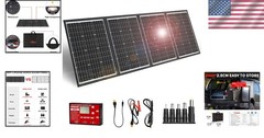 200W Solar Panel + PWM Controller | Compact Foldable Design