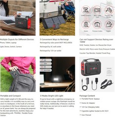 Portable Power Station 100W 146Wh Lithium Battery Pack Camping Solar Generator