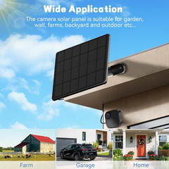 4 Pack 6W Solar Panel for Blink Camera, High-Efficiency Monocrystalline Silicon