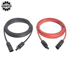 Black And Red Solar Panel Extension Cable Wire Connector 12AWG 1 Pair 10FT