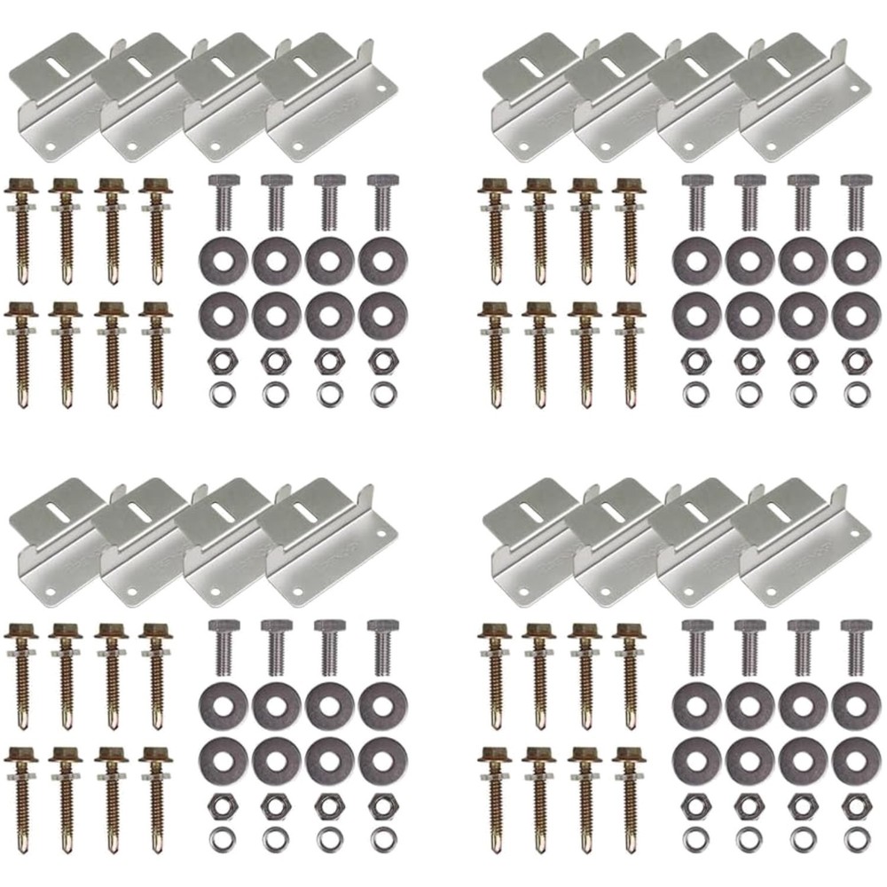 Easy Install Solar Panel Mounting Brackets – 4 Count Z-Braackets for RVs & More