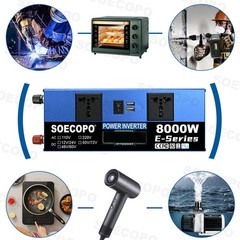 SOECOPO 8000W Solar System Kit,100A Controller, 12V DC to 110V/220V