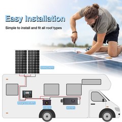 200W Watt Mono Solar Panel 12V charge Off-Grid Battery Power for RV Home Boat