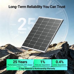 HQST 100W 12V Solar Panel, 9BB, 23% High Efficiency, Grade A+ Cells, IP65