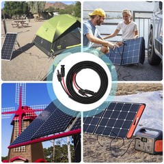 10FT 10AWG Solar Panel Extension Cable with Female and Male Connectors, Solar…