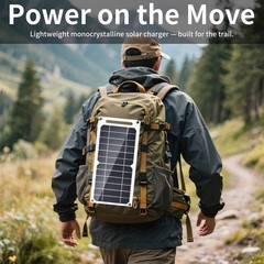 Portable 15W Solar Panel USB 5V Output Charger for Phone Camping Hiking Outdoor
