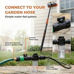 Briliantwerk Solar Panel Cleaning Brush with 20 ft Extension Pole – Water Fed…