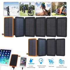 Folding 46800mAh Solar Power Bank 6 Solar Panel Portable Charger For Cell Phone