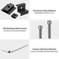Solar Panel Mounting Brackets 10 PCS – T-Shaped Mid End Clamps for Roofs