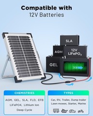 Solar Battery Maintainer 12V Trickle Charger Waterproof Panel Smart Controller A