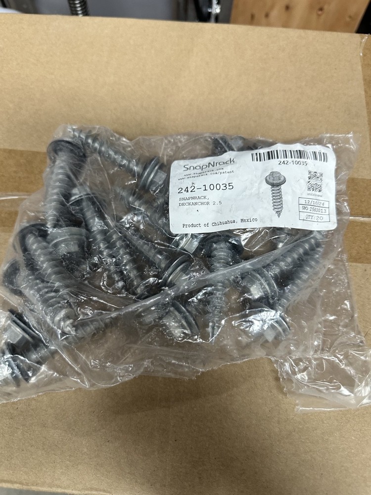 SNAPNRACK, DECKANCHOR 2.5 242-10035 (bag of 20)