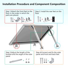 Solar Panel Mounting Bracket Stand Module Adjustable Flat Roof Fixing Wall Roof