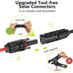 Solar Y Branch Adapter 2 to 4 PV Cable Tool-Free IP68 Waterproof Solar
