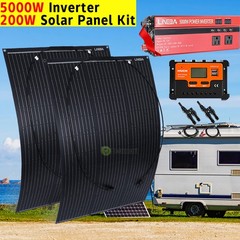 High Power 5000W Inverter with 200W Flexible Solar Panel Charger Power Station